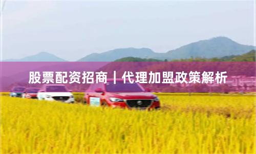 股票配资招商｜代理加盟政策解析